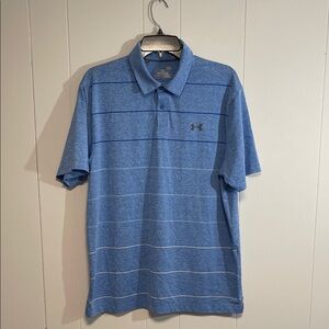 Under Armour Men's Heathered Blue Polo new size large